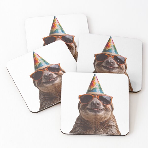 Item preview, Sloth Birthday Party Hat Happy Balloons Celebrations Cute  designed and sold by CheeseBlueprint.