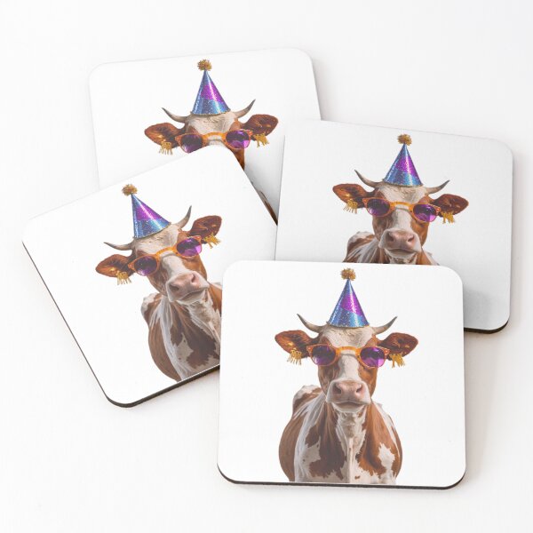 Item preview, Cow Birthday Party Hat Happy Balloons Celebrations Cute  designed and sold by CheeseBlueprint.