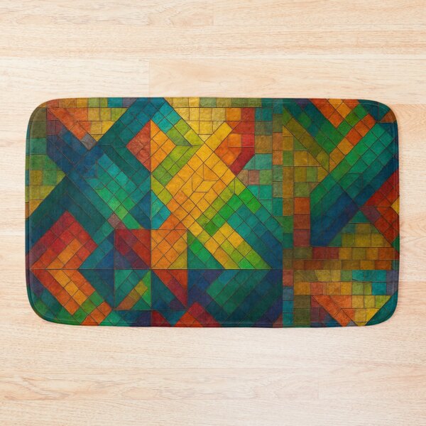 Item preview, Colorful Geometric Mosaic Pattern – Vibrant Abstract Stained Glass Tile Art designed and sold by CustomPhoneTech.
