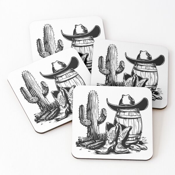 Item preview, Western Cowboy Gear – Rustic Black and White Country Life Art designed and sold by inkoutninja.