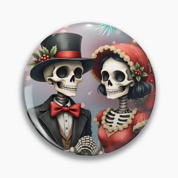 Item preview, Christmas Bone Romance, A festive skeleton couple. designed and sold by nicky2342.