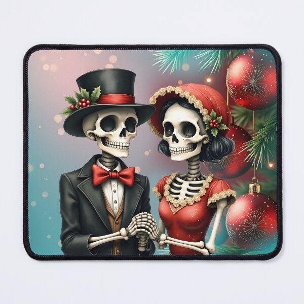Item preview, Christmas Bone Romance, A festive skeleton couple. designed and sold by nicky2342.
