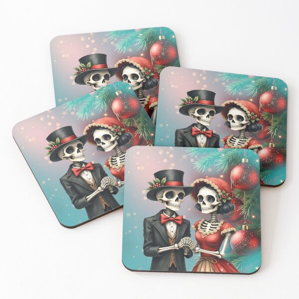 Item preview, Christmas Bone Romance, A festive skeleton couple. designed and sold by nicky2342.