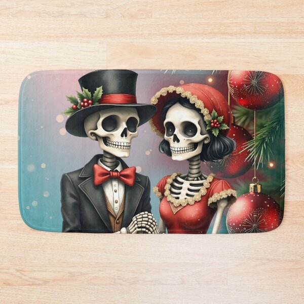 Item preview, Christmas Bone Romance, A festive skeleton couple. designed and sold by nicky2342.