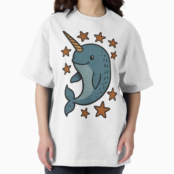 Narwhal Magic & Starry Smiles Oversized T-Shirt