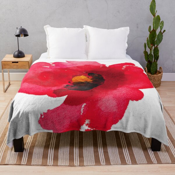Artikelvorschau, Rote einzelne Blume abstrakte Kunst trendiges modernes Design entworfen und verkauft von DEC02.