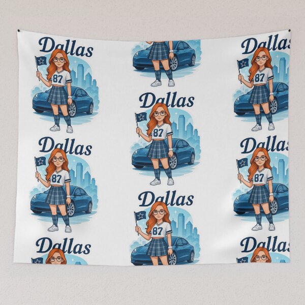 Item preview, Dallas Cowboys Fan Girl Preppy Redhead Edition designed and sold by CoachEkong.