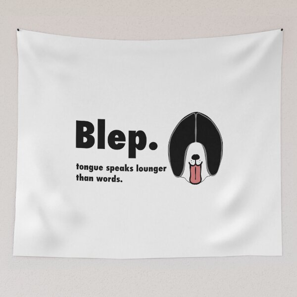 Item preview, Minimalist drawing of a dog's face sticking out its tongue with text designed and sold by nongsao4.