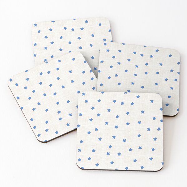 Item preview, Blue Star Scatter on Neutral Linen Texture. designed and sold by PrajaktaPathak.