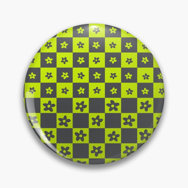 Item preview, Abstract Floral Checker Pattern 24 in Grey and Vibrant Green designed and sold by nineFlorals.