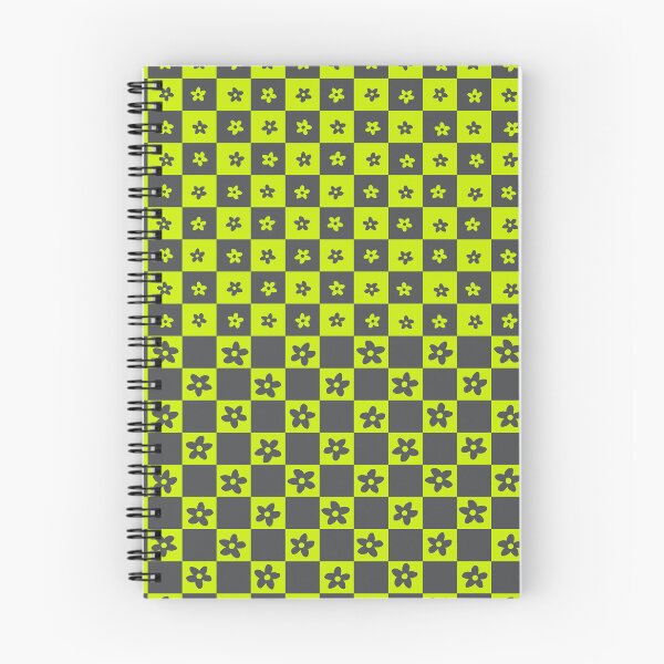 Item preview, Abstract Floral Checker Pattern 24 in Grey and Vibrant Green designed and sold by nineFlorals.