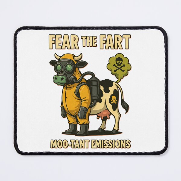 Item preview, Fear the Fart – Moo-tant Emissions Funny Cow Art designed and sold by Spearhead Ink.
