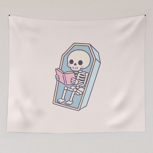 Item preview, Cozy Skeleton Reading Book Bookish designed and sold by pixeptional.