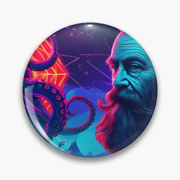 Item preview, Neon Cthulhu Portal T-Shirt – Cosmic Horror Design with Old Man Witnessing Eldritch Monster designed and sold by JonHale.