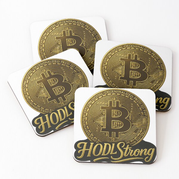 Item preview, Golden Bitcoin HODL Strong Crypto Design designed and sold by PunchMonkeyArt.