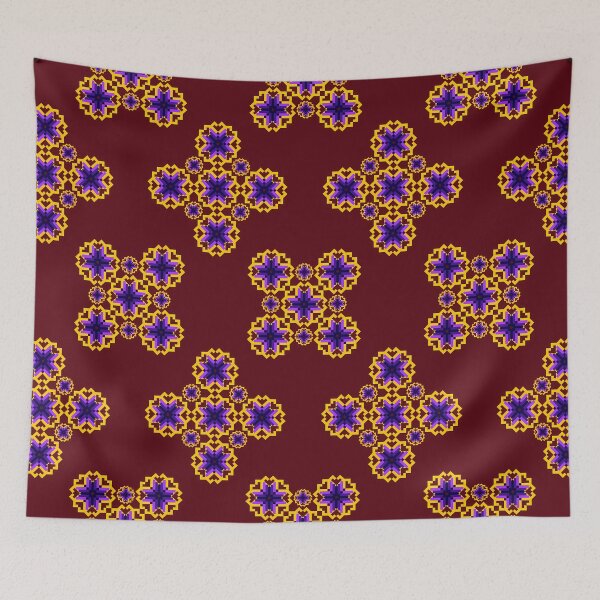 Item preview, Burgundy & Amethyst Pixel Ethnic Seamless Pattern designed and sold by Khwanchai.