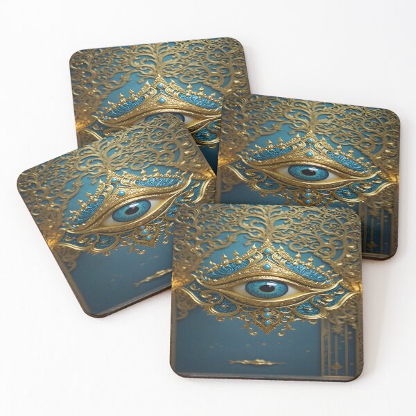 Item preview, The All-Seeing Eye of Gold and Teal designed and sold by idostudio.