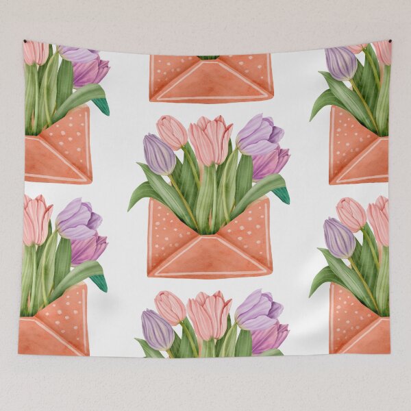 Item preview, Tulips in an Envelope - Minimalist Design, Matte, Simple, Subtle, Minimal, Beauty, Elegance , Quiet, Clean, Pretty, and Calm  designed and sold by erkabees.