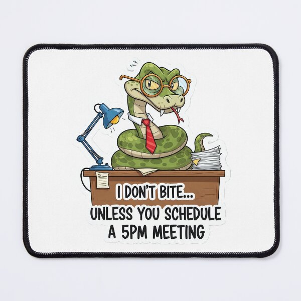 Item preview, Funny 5PM Meeting Snake Sticker designed and sold by projectman-art.