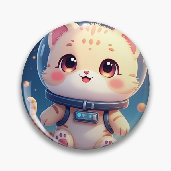 Item preview, Pegatina de gatito explorador espacial: adorable gato astronauta designed and sold by PufftailStudio.