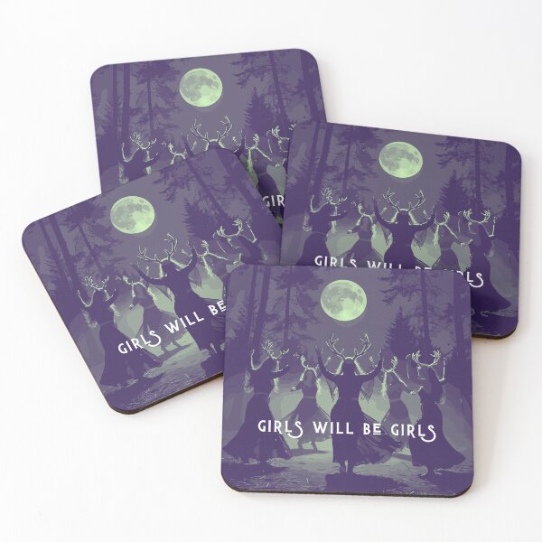 Item preview, Girls Will Be Girls - full moon circle ladies night witches designed and sold by RabbitHoleThings.