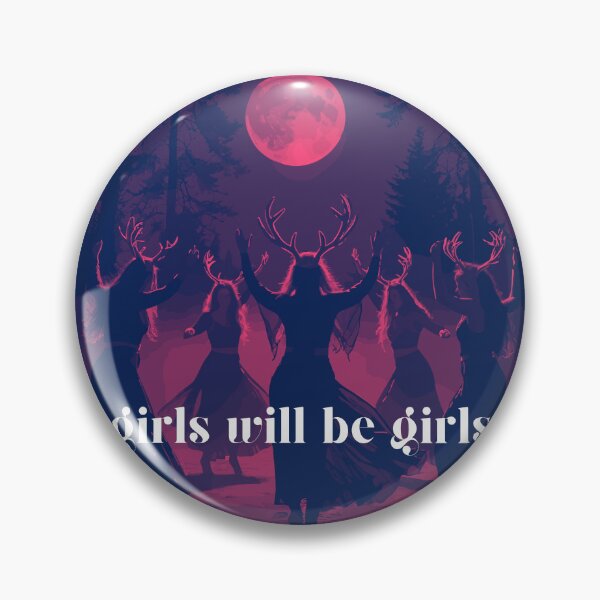 Item preview, Girls Will Be Girls - full moon witch circle ladies night in woods red designed and sold by RabbitHoleThings.