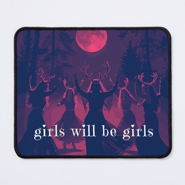 Item preview, Girls Will Be Girls - full moon witch circle ladies night in the woods red designed and sold by RabbitHoleThings.