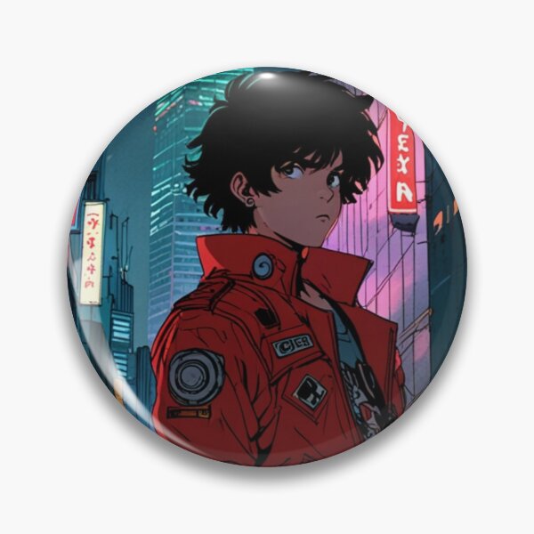 Item preview, A cyberpunk anime boy standing in front of a dystopian city skyline designed and sold by eleven.studio26.