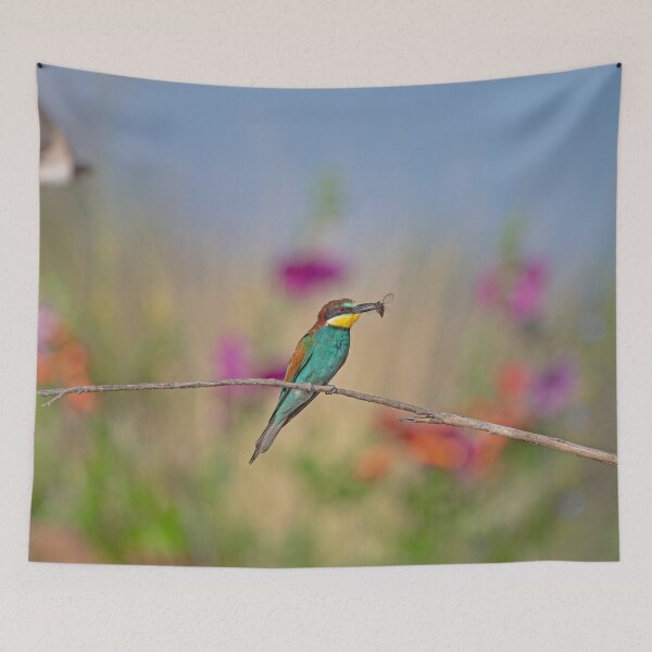 Item preview, European Bee-Eater with Prey – Colorful Bird Nature Photography designed and sold by Cole's Design.