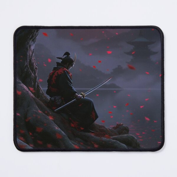 Item preview, A lone samurai sitting under a large ancient tree, holding his katana designed and sold by eleven.studio26.