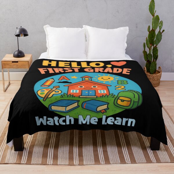 Item preview, HELLO FIRST GRADE WATCH ME LEARN happy kids starting their education journey in this autumn designed and sold by Jt41.