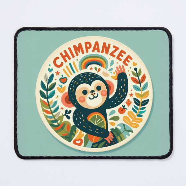 Item preview, Chimpanzee - Hope for Wildlife Scandinavian Folk Art by heidiannemorris © designed and sold by FOLK ART FUSION.