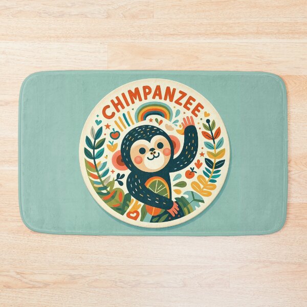 Item preview, Chimpanzee - Hope for Wildlife Scandinavian Folk Art by heidiannemorris © designed and sold by FOLK ART FUSION by heidiannemorris.