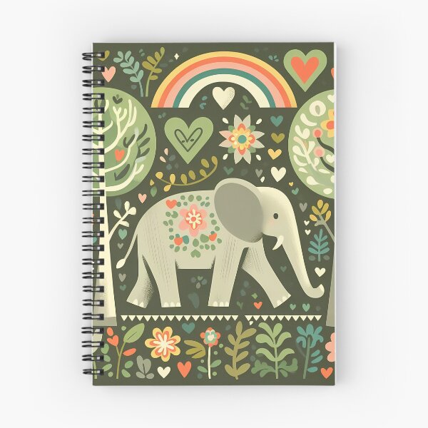 Item preview, Forest Elephant - Hope for Wildlife Scandinavian Folk Art by heidiannemorris © designed and sold by FOLK ART FUSION by heidiannemorris.