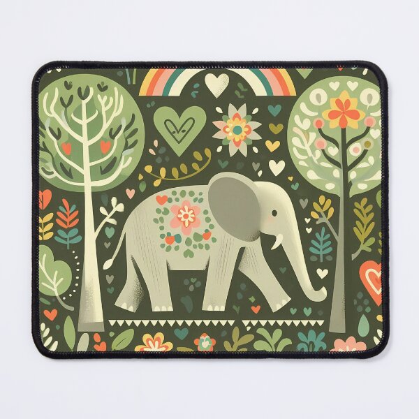 Item preview, Forest Elephant - Hope for Wildlife Scandinavian Folk Art by heidiannemorris © designed and sold by FOLK ART FUSION by heidiannemorris.