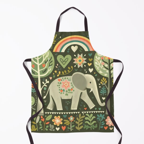 Item preview, Forest Elephant - Hope for Wildlife Scandinavian Folk Art by heidiannemorris © designed and sold by FOLK ART FUSION by heidiannemorris.