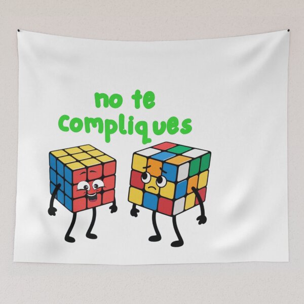 Item preview,  Brain Teaser- Funny Rubik’s Cube Design – “No Te Compliques” Motivational Puzzle Art designed and sold by wellie-chic.