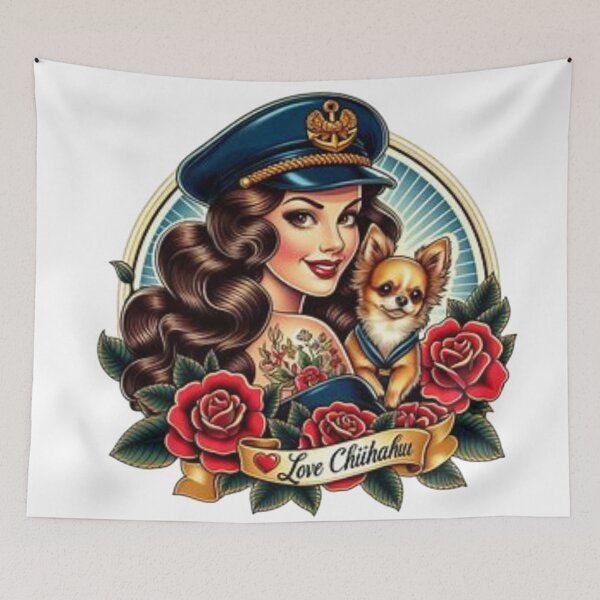 Item preview, Floral Admiral & Bowtie Chihuahua designed and sold by Iuqiune.