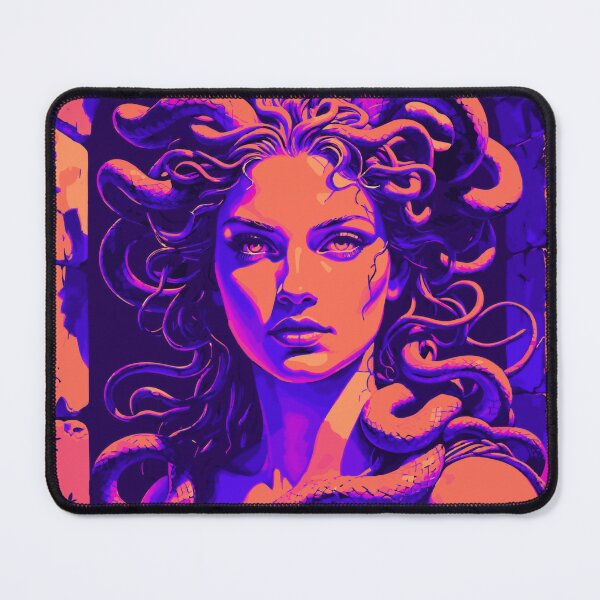 Item preview, Medusa - Wrongfully Punished Beauty Cursed With Snake Hair Red Blue Bold designed and sold by RabbitHoleThings.