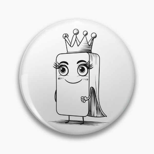 Item preview, Minimalist queen t-shirt, character with crown and cape | simple lines | powerful design with subtle humor designed and sold by StormArte.