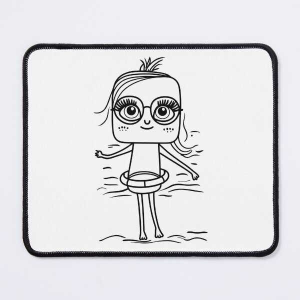 Item preview, Minimalist swimmer t-shirt, character with goggles and float | simple lines | fun gift for water lovers designed and sold by StormArte.