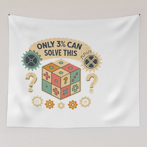 Item preview,  Brain Teaser-Only 3% Can Solve This – Brain Teaser Puzzle Cube Design for Smart Thinkers designed and sold by wellie-chic.