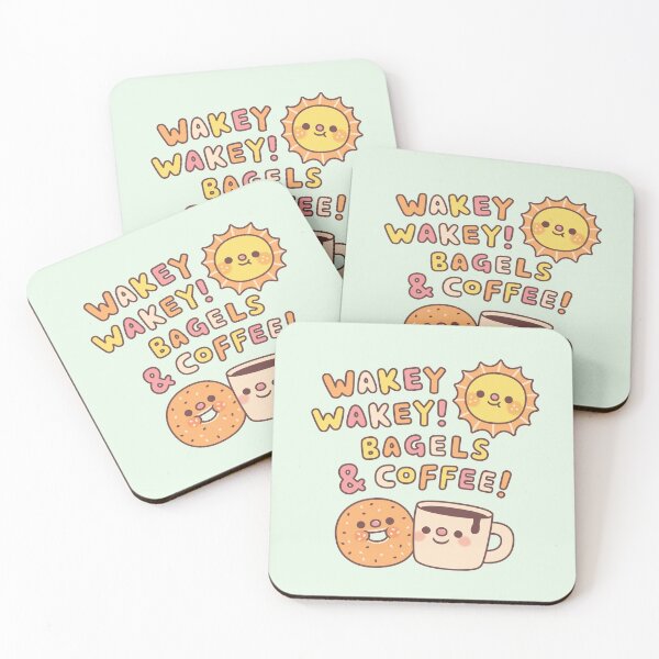 Item preview, Cute Wakey Wakey Bagels And Coffee And Sun designed and sold by rustydoodle.