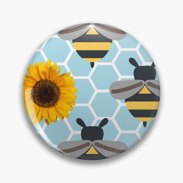 Item preview, Honeybees and Honeycomb with Sunflowers Pattern designed and sold by EmeraldeaArt.
