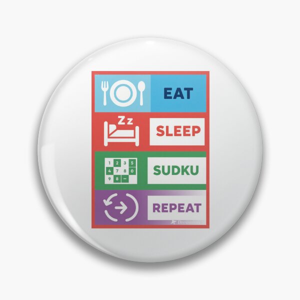 Item preview,  Brain Teaser- Eat Sleep Sudoku Repeat – Funny Brain Teaser Puzzle Design for Logic Lovers designed and sold by wellie-chic.