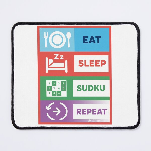 Item preview, Brain Teaser- Eat Sleep Sudoku Repeat – Funny Brain Teaser Puzzle Design for Logic Lovers designed and sold by wellie-chic.