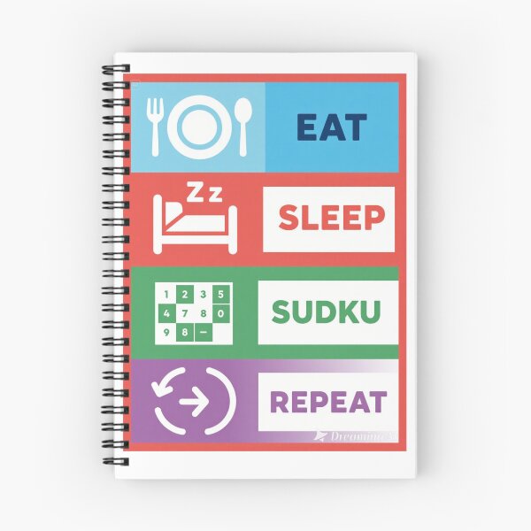 Item preview,  Brain Teaser- Eat Sleep Sudoku Repeat – Funny Brain Teaser Puzzle Design for Logic Lovers designed and sold by wellie-chic.