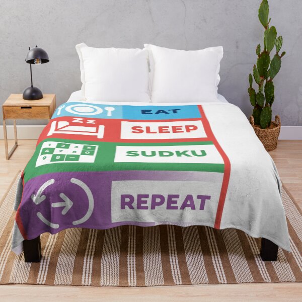Item preview,  Brain Teaser- Eat Sleep Sudoku Repeat – Funny Brain Teaser Puzzle Design for Logic Lovers designed and sold by wellie-chic.