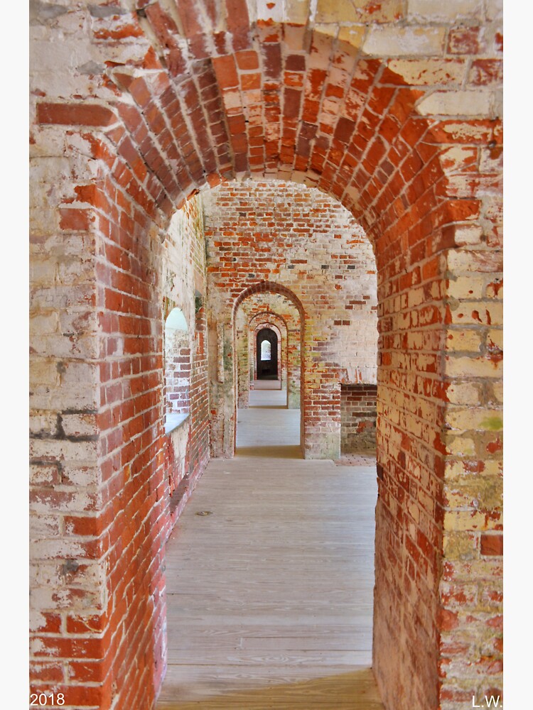 Thumbnail 3 of 3, Sticker, The Arches At Fort Macon North Carolina designed and sold by LisaWootenPhoto.