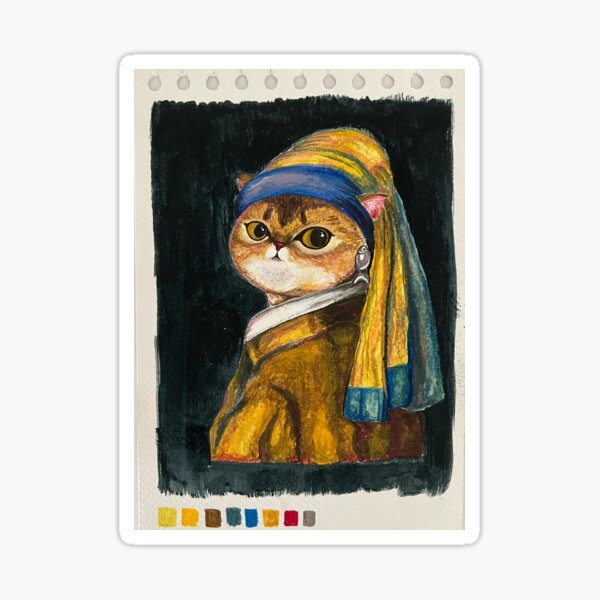 Item preview, Cat with a Pearl Earring designed and sold by Umami-Kook.